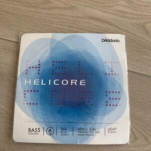 D'Addario Helicore Pizzicato Bass Single A String, 3/4 Scale, Light Tension